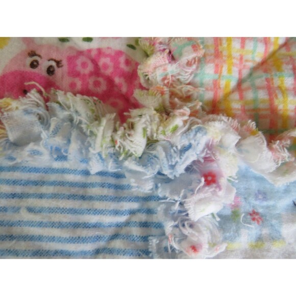 Flannel Rag Quilt With Batting 43 x 43, Jungle Animals Baby Shower Gift - Picture 5 of 12